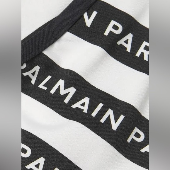 Balmain Small 2 black & white Authentic monogram logo one piece swimsuit high - Picture 12 of 12